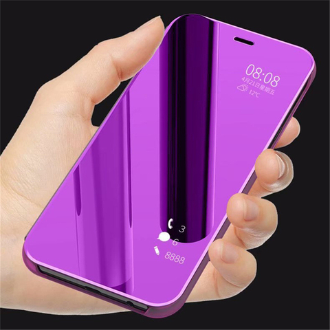 Luxury Smart Mirror Chrome Flip Case For Samsung Galaxy A6 A7 A8 A9 J2 Pro J3 J4 J6 Plus J8 2022 J5 2017 J7 J730 Stand Cover ► Photo 1/6