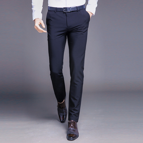 New Fashion High Quality Cotton Men Suit Pants Straight Spring Autumn Long Male Classic Business Casual Trousers Full Length ► Photo 1/6