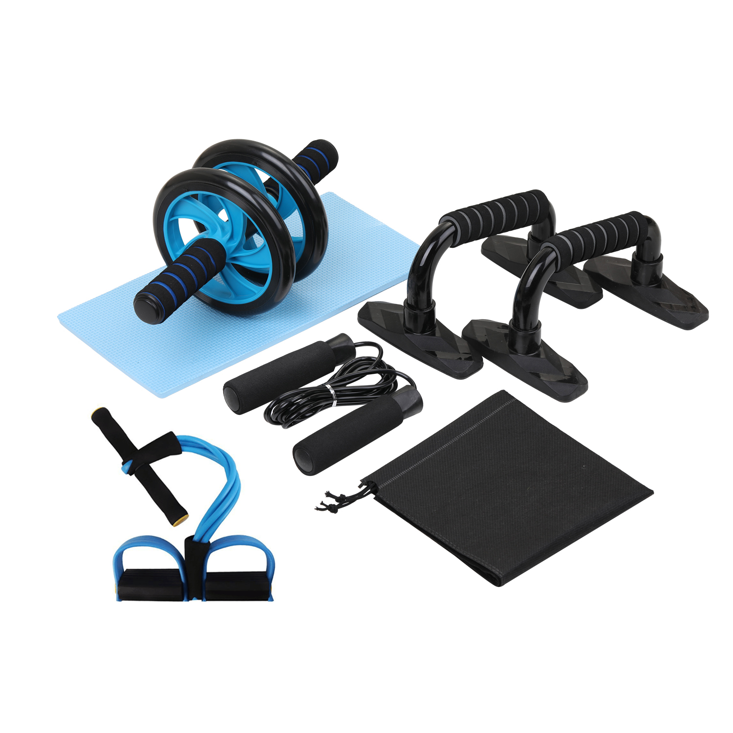 4-in-1 Muscle Trainer Wheel Roller Kit  Gym Home Fitness Equipment value pack 