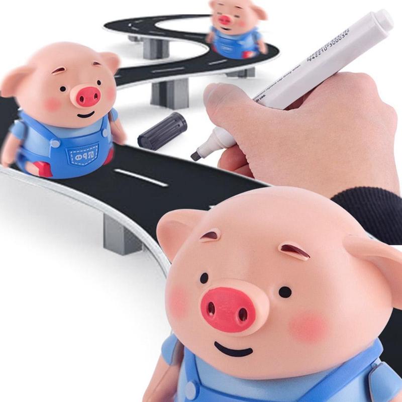 Draw Line Heel Pig Pen Inductive Toys Lightweight and Delicate Follow Robot Musi 