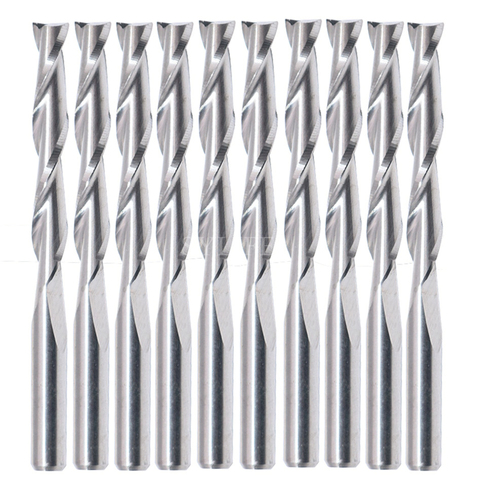 10x Solid Carbide Double Two Flute Spiral Cutter 3.175x22mm CNC Router Bits ► Photo 1/3