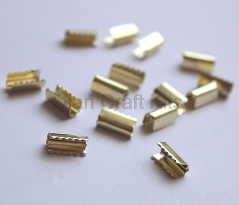 100pcs DIY Hair Ponytail Holder Pinch Crimps Connectors in Silver /Brass Tone Crimps for DIY Accessory and Jewelry ► Photo 1/6