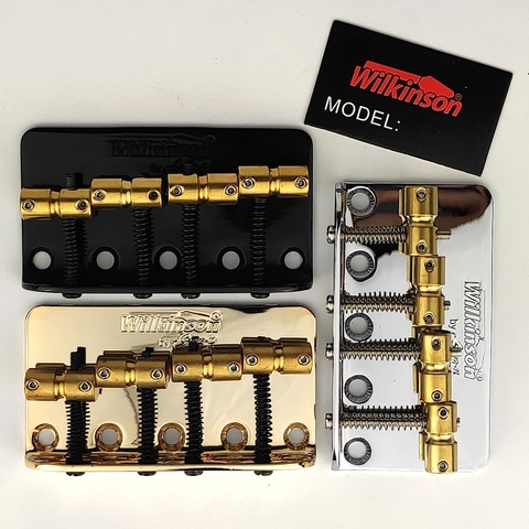 WBBC Bass Guitar Bridge Wilkinson Brass Saddles in Chrome Black or Gold ► Photo 1/6