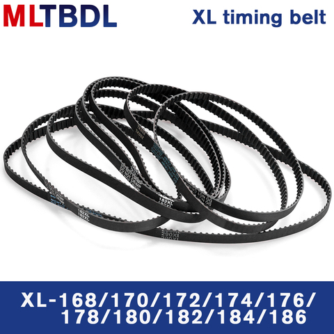 XL Timing Belt 168/170/172/174/176/178/180/182/184/186XL Rubber Timing Pulley Belt 10 Width Closed Loop Toothed Transmisson Belt ► Photo 1/6