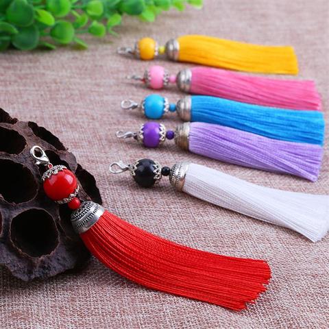 5pcs/lot Silk Tassel Fringe brush Sling Tassels Trim with beads buckle for Curtains jewelry Accessories DIY Handmade Wedding ► Photo 1/5