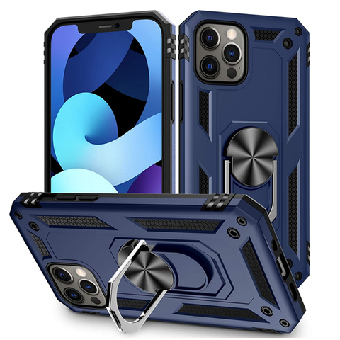 Rugged Shockproof Drop Protection Cover for iPhone 11 12 Pro Max Mini XS Max XR X 6 6S 7 8 Plus SE2 Metal Ring Kickstand Cover ► Photo 1/6