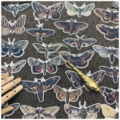 Vintage Black Moth Stickers Junk Journal Diary Planner Scrapbooking Decorative Creative Sticker DIY Craft Photo Albums ► Photo 1/4