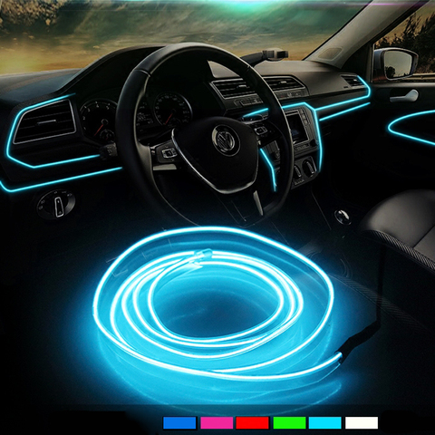 EL Wire Car Neon LED Light Decoration Strip Dash board Ambient Light For Audi A3 A4 A5 A6 A7 A8 B6 B7 B8 C5 C6 TT Q3 Q5 Q7 S3 S4 ► Photo 1/6