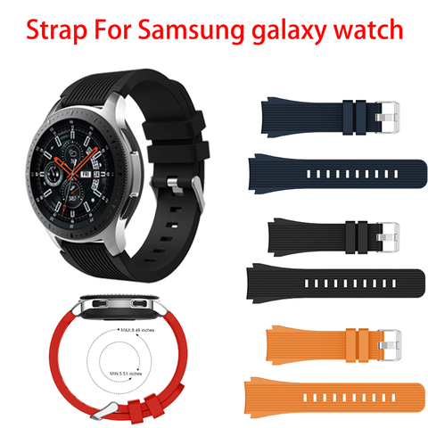 Soft Silicone Strap For Samsung Galaxy watch 46mm/Gear S3 Frontier/Classic 22mm Sport bracelet wristband replacement correa belt ► Photo 1/6