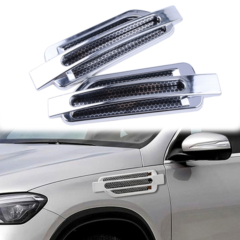 Chrome Auto Bonnet Air Flow Intake Side Fender Vent Moulding Decals Trim Stick Air Flow Vent Cover Intake Decoration Stickers ► Photo 1/6