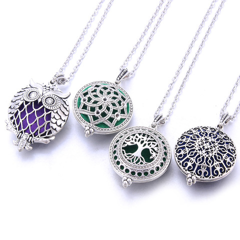 2022 New Aromatherapy Necklace Vintage Flower Butterfly Essential Oil Diffuser Necklace Perfume Lockets Pendants ► Photo 1/6