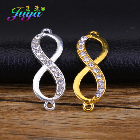 Juya 10 Pieces Gold Rhinestons Infinity Charm Connectors Accessories For Handmade Fashion Jewelry Making Supplies ► Photo 1/6