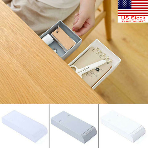 Pencil Tray Self-Adhesive Under Desk Drawer Hidden Organizer Storage Holder Case ► Photo 1/6