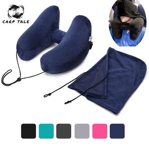 H Shape Inflatable Travel Pillow Folding Lightweight Nap Neck Pillow Car Seat Office Airplane Sleeping Cushion Pillow ► Photo 1/6