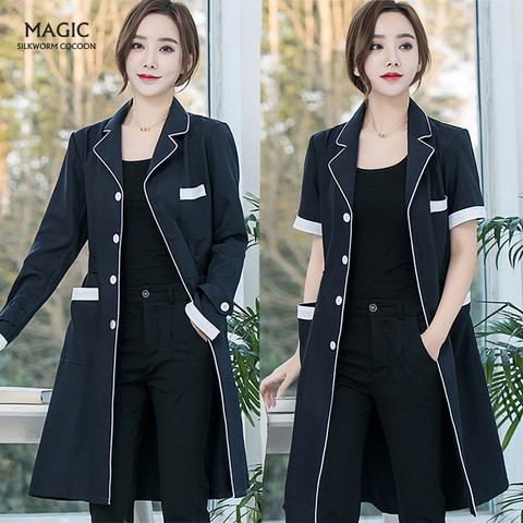 Beauty Salon Work Wear High quality Spa Uniforms Tattooist Work clothing Lab Coat Summer Purple Long Sleeve Scrubs Uniform New ► Photo 1/6