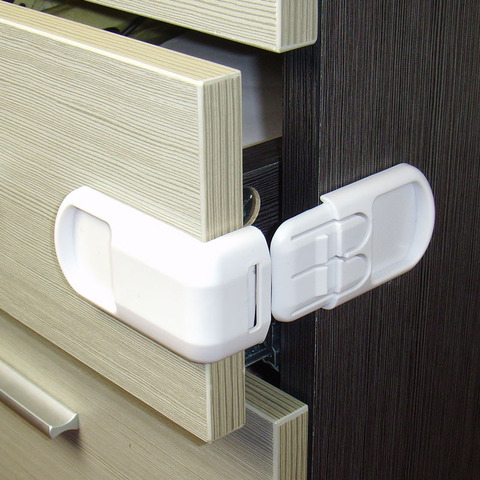 4pcs 90° Right Angle Drawer Cabinet Corner Lock For Children Baby Safety Kids Safety Plastic Safety Cabinet Lock ► Photo 1/6