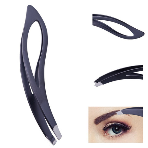 1PC Hot Sale Eyebrow Tweezers Stainless Steel Slanted Flat Point Tip Hair Removal Professional Eye Brow Tweezers Cilp Beauty ► Photo 1/6