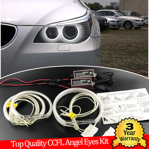 Hight Quality CCFL Angel Eyes Kit Warm White Halo Ring For BMW E60 E61 LCI 528i 530i 535i 550i M5 Halogen Headlight Demon Eye ► Photo 1/6
