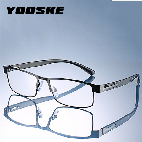 YOOSKE Trend Metal Reading Glasses Men Women High Quality Diopters Frame Business Office Reading Glasses 1.0 1.5 2.0 2.5 3.0 ► Photo 1/6
