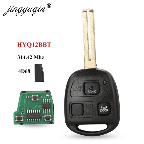 jingyuqin Remote Key 3 Buttons 4D68 Chip 314.4MHz FOB for Lexus RX330 RX350 RX400h HYQ12BBT 89070-48821 ► Photo 1/4