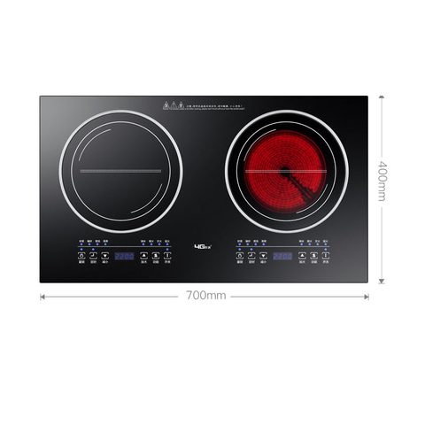 Home Built-in Panel Cooktop Double-burner Electric Cooktop Induction Cooker And Ceramic Cooker Double Stove Embedded Dual Use ► Photo 1/5