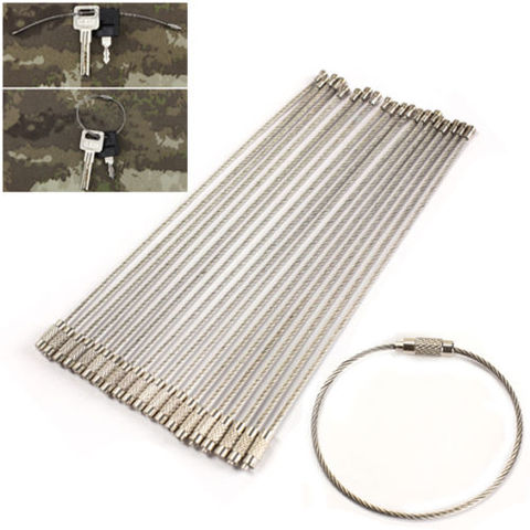 10Pcs/set Stainless Steel Aircraft Wire Cable Key Ring Chain Twist Screw Lock ► Photo 1/5