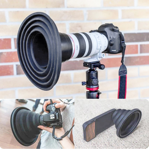 Collapsible Silicone Lens Hood Reflection-free Ultimate Lens Cover Anti-glass Lens Hood For Camera Images Videos Photographers ► Photo 1/6