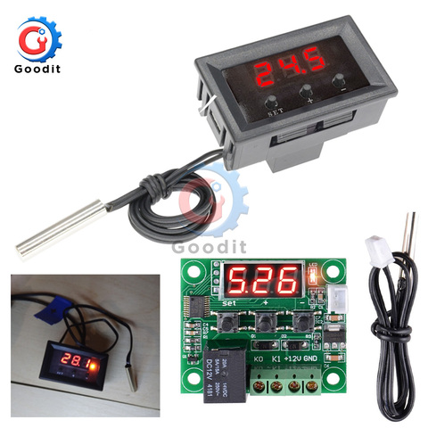 W1209 Digital Thermostat Temperature Controller DC 12V Regulator Thermoregulator Incubator NTC Sensor Meter Case heat cool temp ► Photo 1/6