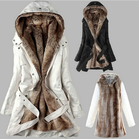 Winter jacket women 2022  fleece long coat wool liner warm winter thickening cotton-padded clothes vestidos QK002 ► Photo 1/6