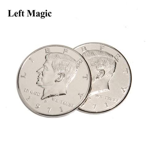 1Pcs Double Face Magic Coin Trick Half Dollar 2 Sides Head magician Prop Coin Magic Tricks Funny Magia Coin Toys ► Photo 1/5