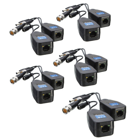 5 Pairs CCTV Coax BNC Video Power Balun Transceiver to CAT5e 6 RJ45 Connector HJ55 ► Photo 1/4