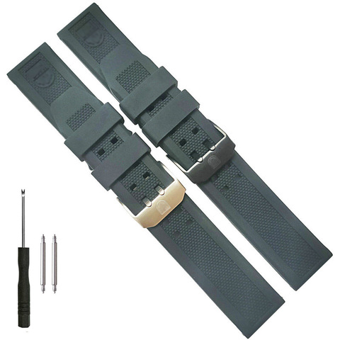 23mm Silicone Rubber Watch Band for Luminox Black Navy Seal Silver Gold Black Buckle Replacement Strap ► Photo 1/6