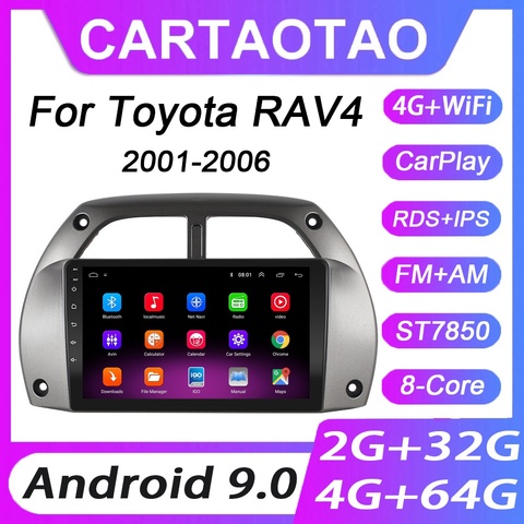 4G + 64G Android 9.0 Car DVD Player for Toyota RAV4 20012002-2006 Car Radio GPS Navigation WIFI RDS IPS Multimedia Player 2din ► Photo 1/6