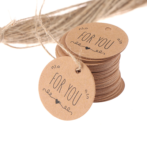 100pcs Kraft Paper Gift Tags FOR YOU For Celebrating Labels Handmade For Wedding Party Decoration Packaging Hang Paper ► Photo 1/6