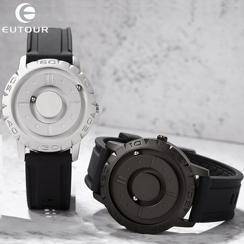 EUTOUR New Design Sliver Black Magnetic Metal Beads Unique Minimalist Simple Watch Men's Sports Quartz Watch Creative Male Watch ► Photo 1/6