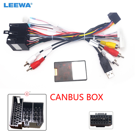 LEEWA Car Radio 16PIN Android Power Calbe With Canbus Box For KIA Sorento Cerato Audio Wiring Harness Adapter #CA6519 ► Photo 1/6