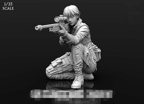 1/35 Resin Figure Model kits Female sniper 1 figure  Unassambled Unpainted 879 ► Photo 1/2