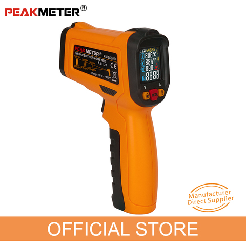 PEAKMETER PM6530D Handheld IR Infrared Thermometer temperature gun meter -50~800 Humidity Dew Point IRT K type Ambient UV Light ► Photo 1/5