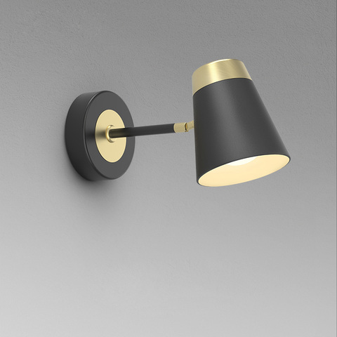 Aisilan luxury wall light brushed black and golden wall lamp bedroom study LED fixture ► Photo 1/5