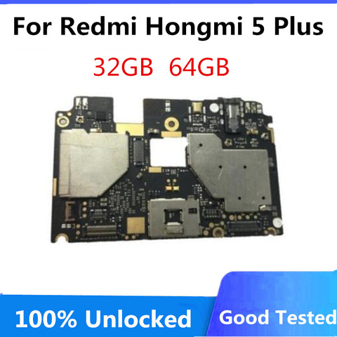 Motherboard For xiaomi Redmi 5 Plus hongmi 5 Plus 32gb 64gb Original Unlock Mainboard 32GB 64GB Logic Boar Circuit mainboard ► Photo 1/1