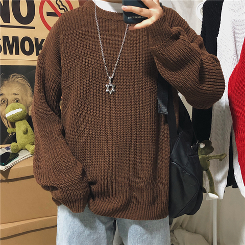 Winter Sweater Men's Warm Fashion Retro Casual Knitted Pullover Men Wild Loose Korean Knitting Sweaters Mens Clothes M-2XL ► Photo 1/6