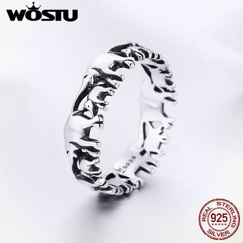 WOSTU 100% Real 925 Sterling Silver Animal Elephant Family Finger Rings For Women Silver Fashion 925 Jewelry Gift FIR344 ► Photo 1/6