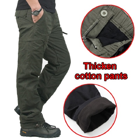 Men's Winter Warm Thick Pant Double Layer Fleece Military Army Camouflage Tactical Cotton Long Trouser Male Baggy Cargo Pant Men ► Photo 1/6