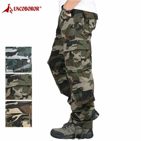 Camouflage Camo Cargo Pants Men Multi-pockets Baggy Combat Pants Men Casual Trousers Overall Army Military Tactical Pants Hombre ► Photo 1/6