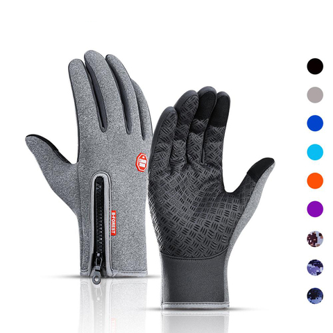 Winter Men's Touch Screen Waterproof Windproof Ski Gloves 15 Style Women's Warm and Fashion Riding Sports Zipper Gloves ► Photo 1/6