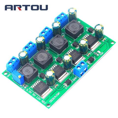 DC-DC 3A Step Down Power Supply Module Buck Voltage Converter 4CH 3.3V 5V 12V Adjustable Output ► Photo 1/3