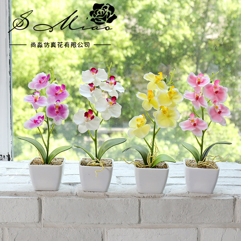 5Heads Butterfly Orchid Artificial Flower Bonsai Home Garden Bedroom Decor Fake Flowers Wedding Birthday Party Plastic Flores ► Photo 1/6