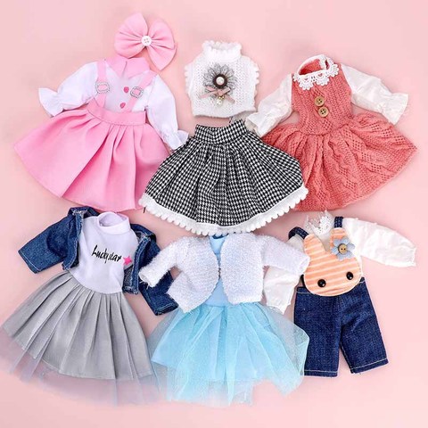 28cm Doll Accessories 1/6 12'' Doll Clothes Suit  Dress and Stockings Clothes Princess Doll Toy for Girl DressupToys Children ► Photo 1/6