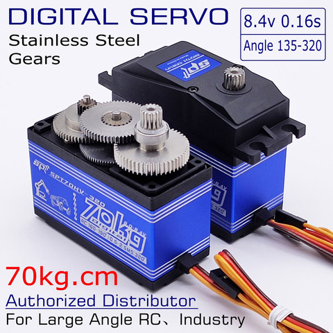 SPT70HV 70kg Metal Gear Angle 180/270/320 high speed large torque digital servo for robot arm 1:5 rc car/2060mg/savox 0236/1373 ► Photo 1/6