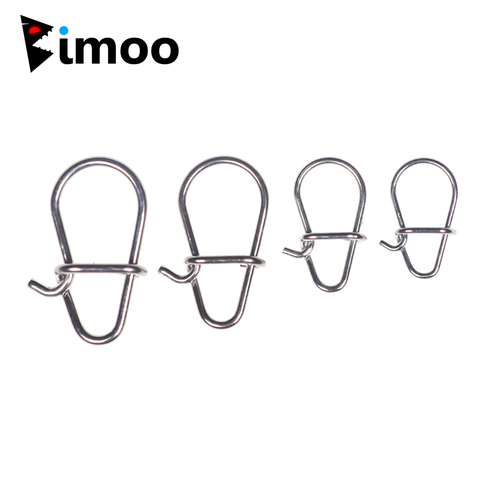 Bimoo 100pcs Stainless Steel Safety Fast Clip Lock Pin Oval Snap  Strong Pull Anti-corrosion Fishing Lure Rigs Connector ► Photo 1/6